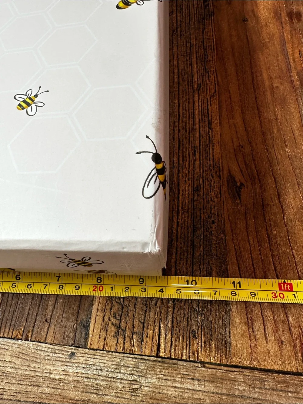 White Bee-Printed Storage Box - Decorative Home Organizer